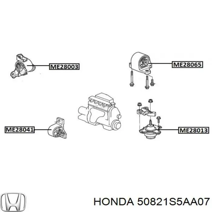50821S5AA07 Honda подушка (опора двигуна, ліва)