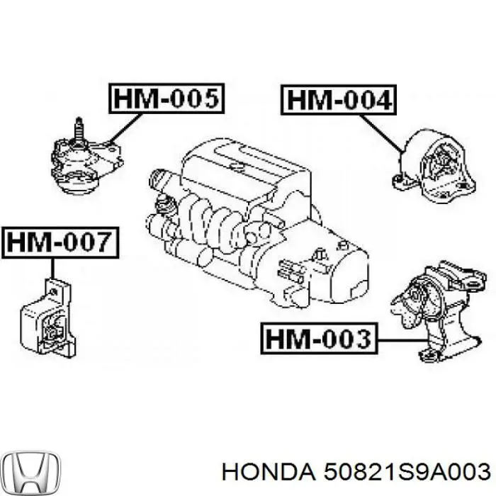 50821S9A003 Honda Права подушка мотора