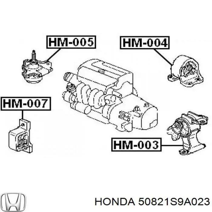 50821S9A023 Honda подушка (опора двигуна, права)