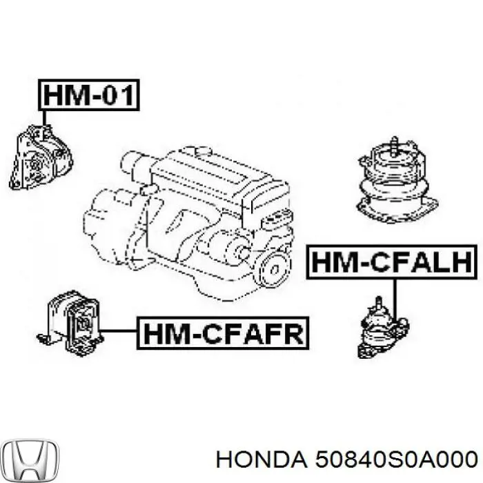Купити 50840S0A980 Honda Подушка двигуна передня