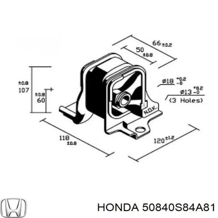 Подушка (опора) двигуна, передня Honda 50840S84A81 ціна, від 16.52 USD