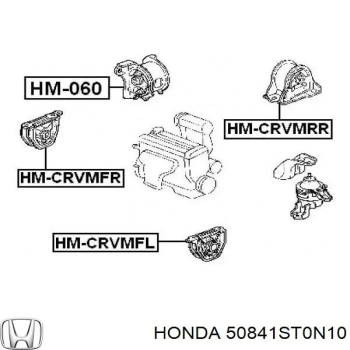 50841ST0N10 Honda подушка (опора двигуна, права передня)