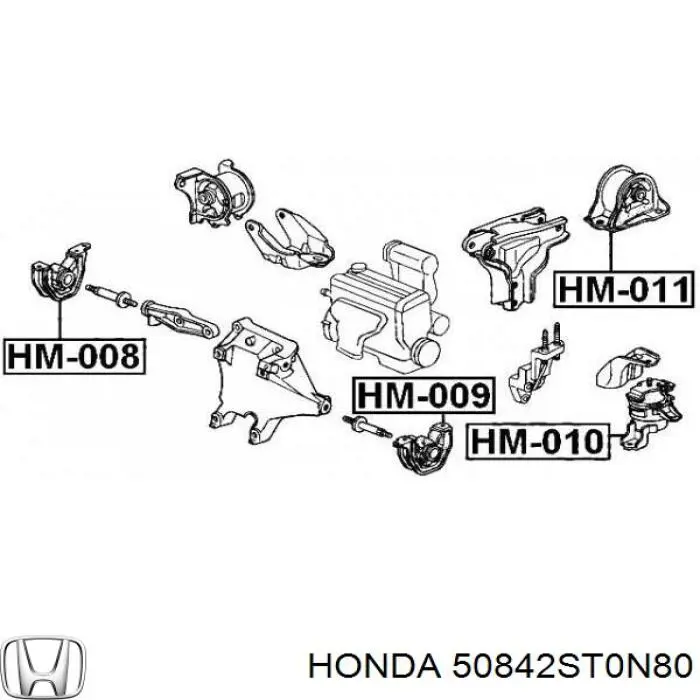 50842ST0N80 Honda подушка (опора двигуна, ліва нижня)
