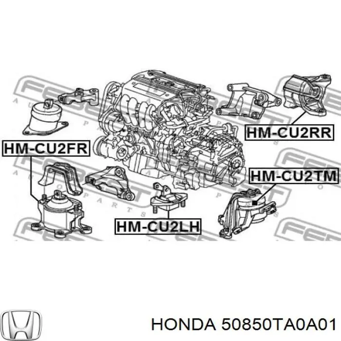 Подушка (опора) двигуна, ліва нижня Honda Accord 8 (CU) (Хонда Аккорд)