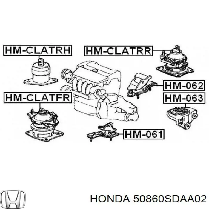 Подушка (опора) двигуна, ліва задня Honda 50860SDAA02 ціна, від 25.34 USD