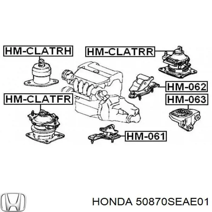 50870SEAE01 Honda подушка (опора двигуна, ліва)