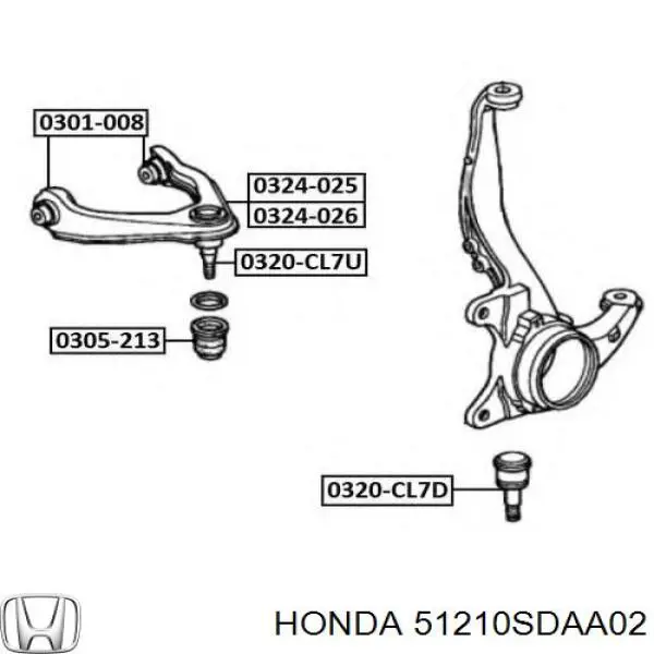 Купити 51210SDAA02 Honda Кулак поворотний передній правий