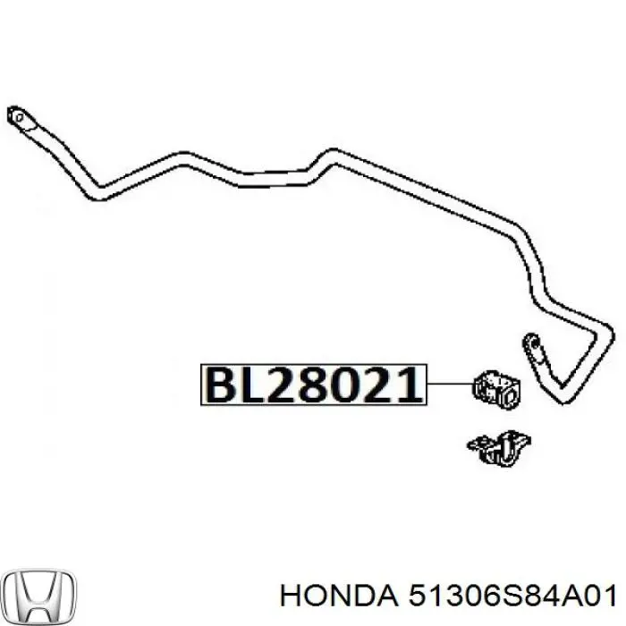 Втулка переднього стабілізатора 51306S84A01 Honda