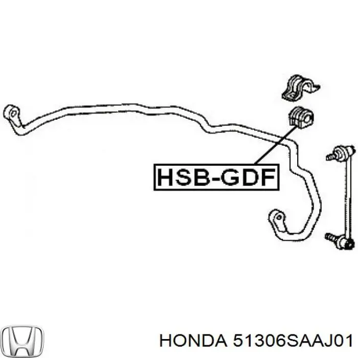 Втулка переднього стабілізатора 51306SAAJ01 Honda