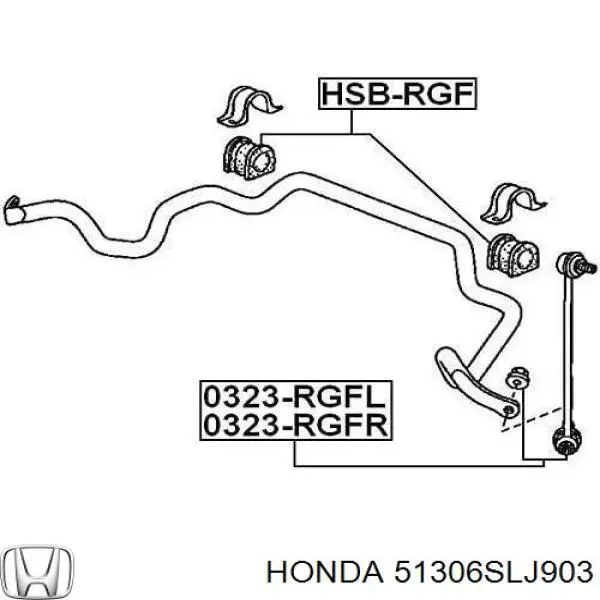 51306SLJ903 Honda Втулка стабілізатора переднього