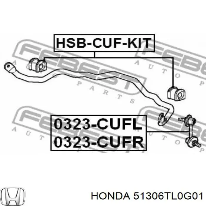 Купити 51306TL0G01 Honda Втулка стабілізатора переднього, права