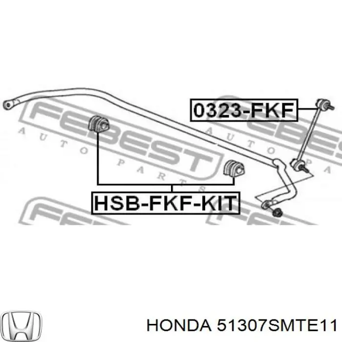Втулка стабілізатора переднього, ліва Honda Civic 8 TYPE R (FN) (Хонда Цивік)