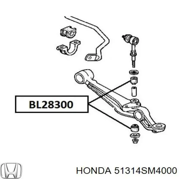 Втулка стійки переднього стабілізатора Honda 51314SM4000 ціна, від 0.38 USD