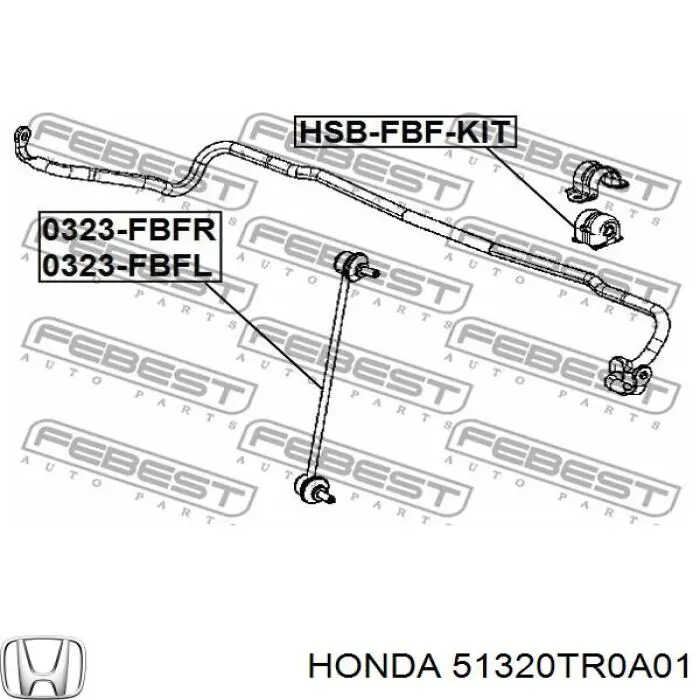51320TR0A01 Honda Солдатик стабілізатора, переднього, правий