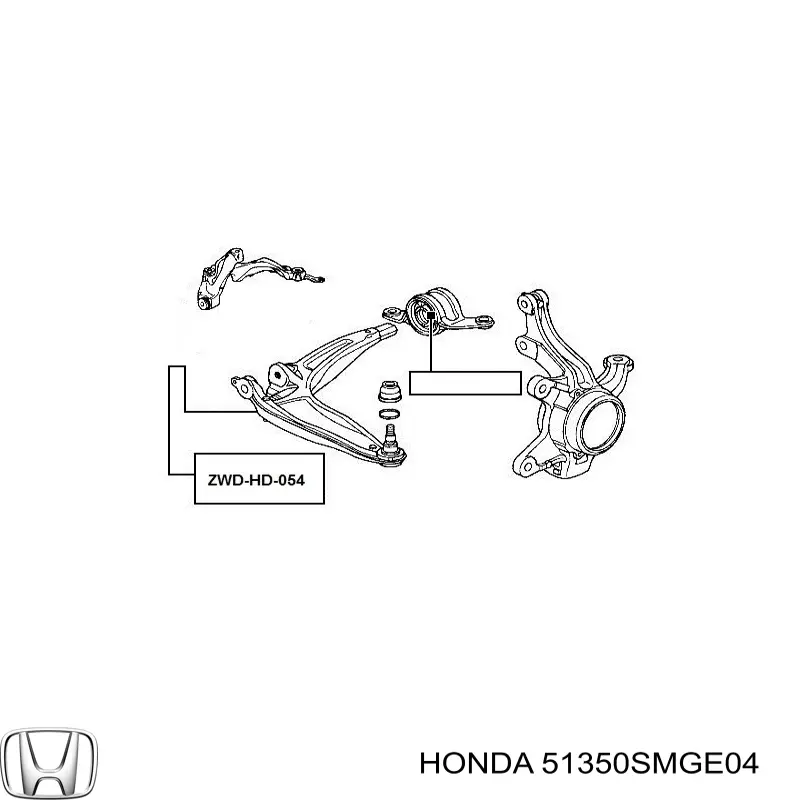 Важіль передньої підвіски нижній, правий Honda 51350SMGE04 ціна, від 134.96 USD