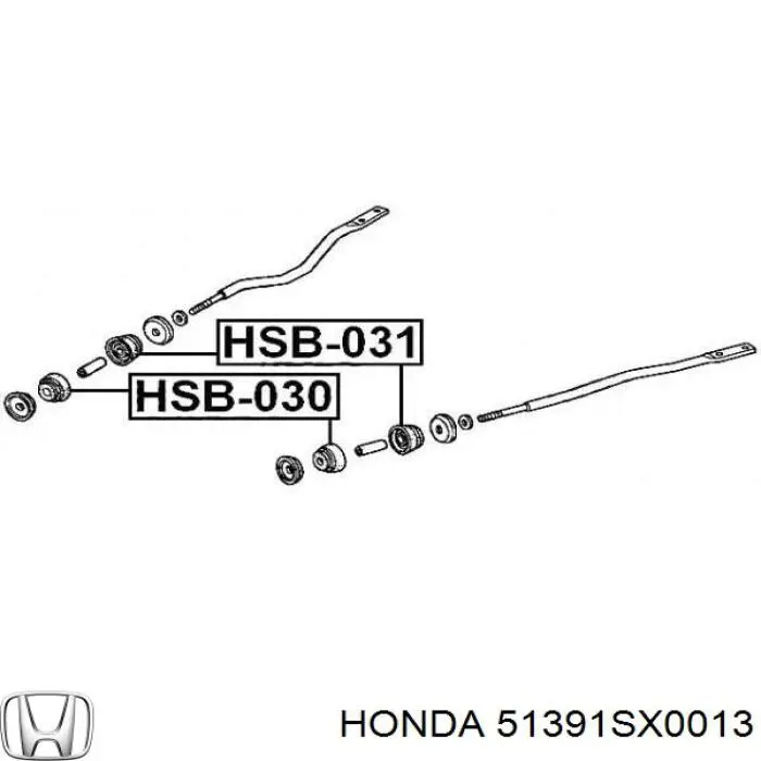 Втулка передньої радіальної тяги, передня Honda 51391SX0013 ціна, від 3.87 USD