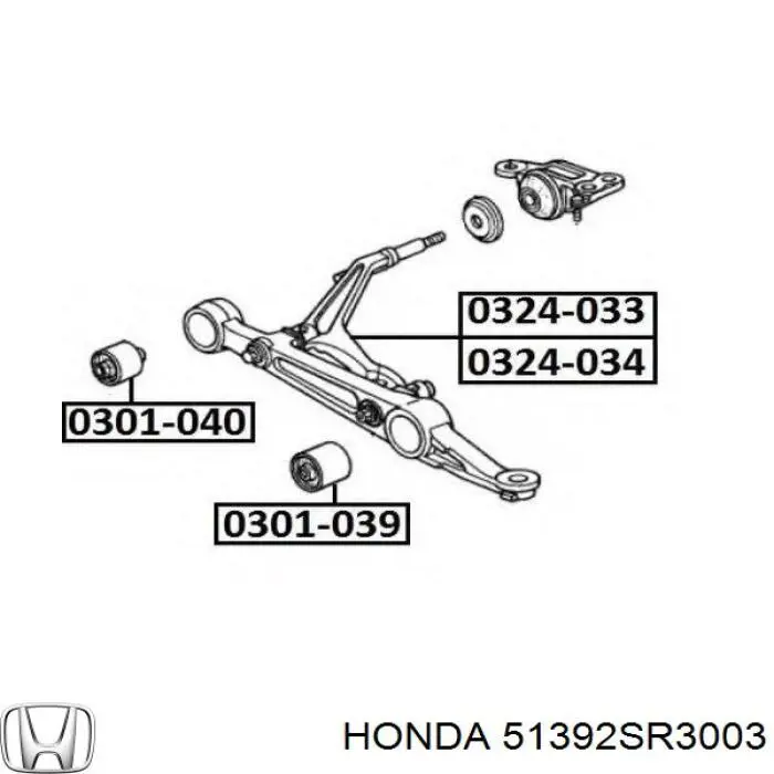 51392SR3003 Honda сайлентблок переднього нижнього важеля