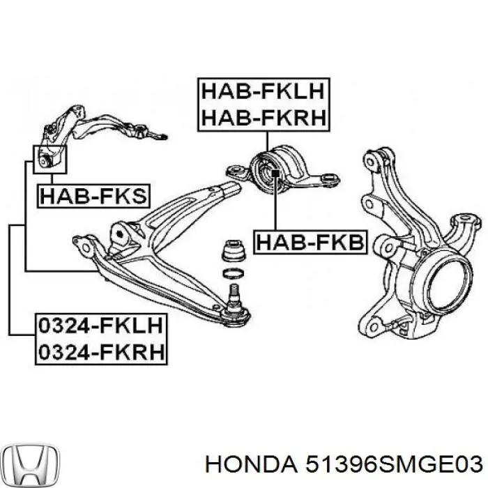 51396SMGE03 Honda сайлентблок переднього нижнього важеля