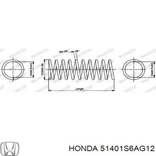 Пружина передня Honda 51401S6AG12 ціна, від 27.96 USD