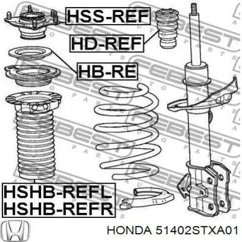 51402STXA01 Honda Пильник амортизатора переднього