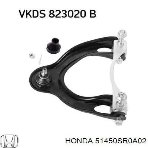 Важіль передньої підвіски верхній, правий Honda 51450SR0A02