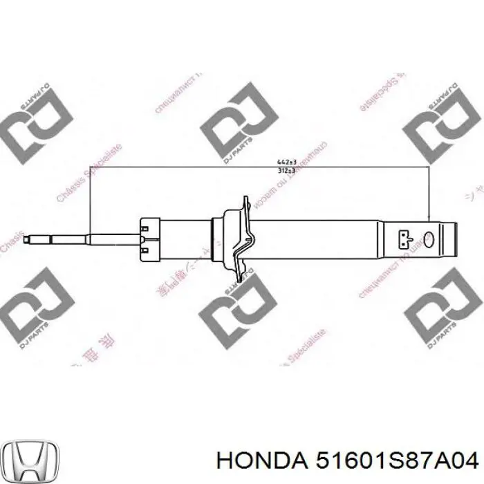 Амортизатор передній 51601S87A04 Honda