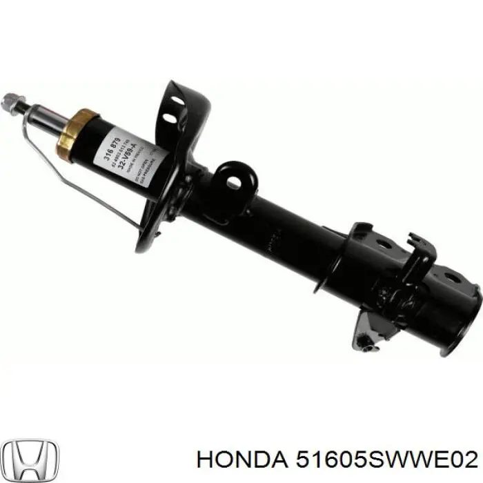 Амортизатор передній, правий Honda 51605SWWE02 ціна, від 58.10 USD