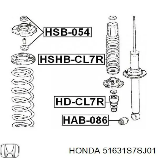 Втулка штоку переднього амортизатора Honda 51631S7SJ01 ціна, від 3.47 USD