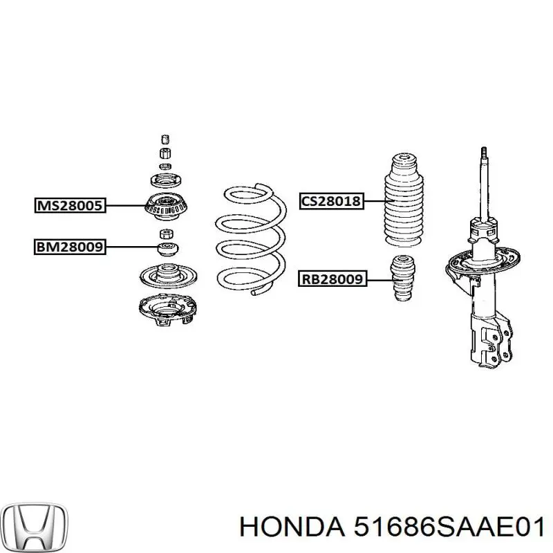 Пильник амортизатора переднього Honda 51686SAAE01 ціна, від 1.89 USD