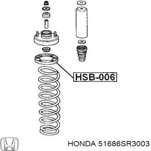 Проставка (гумове кільце) пружини передньої, верхня Honda Civic 6 (EJ9, EK3/4) (Хонда Цивік)