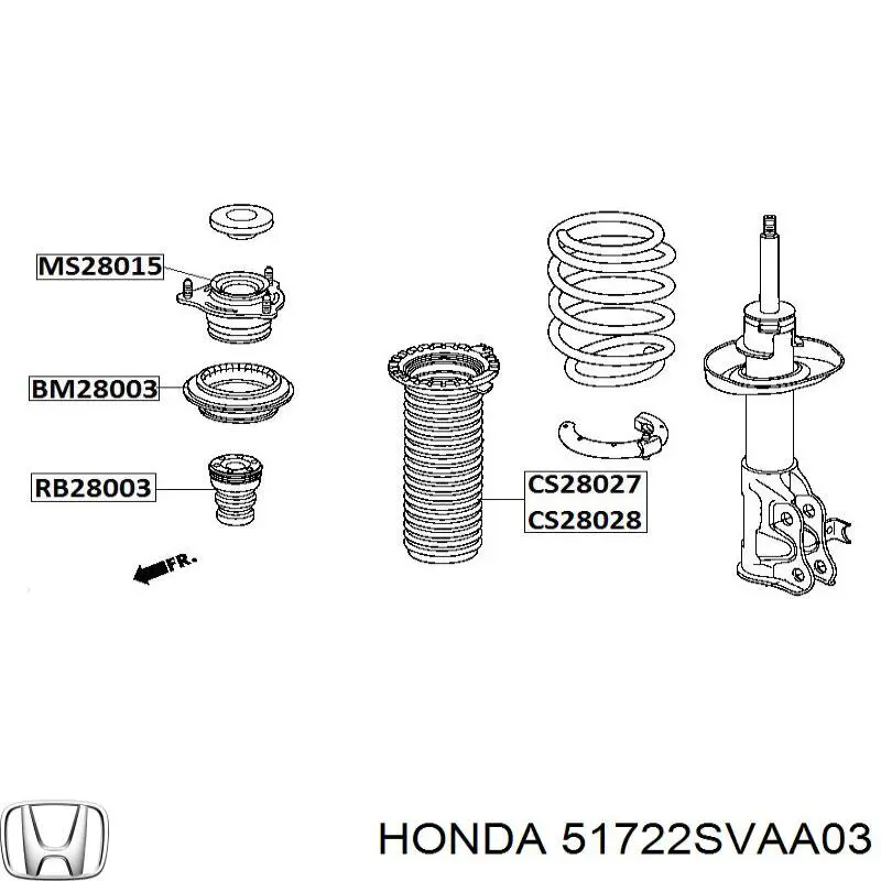 Купити 51722SVAA03 Honda Буфер-відбійник амортизатора переднього