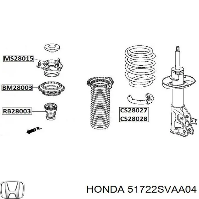 Буфер-відбійник амортизатора переднього Honda 51722SVAA04 ціна, від 12.71 USD