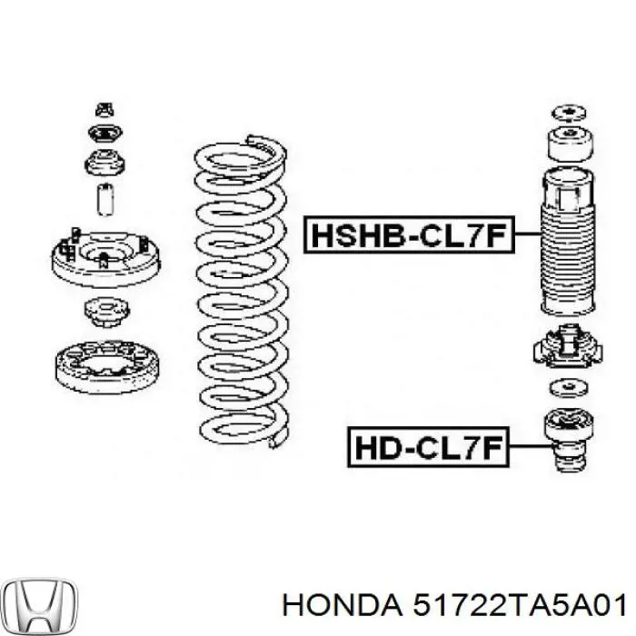 Купити 51722TA5A01 Honda Буфер-відбійник амортизатора переднього + пильовик