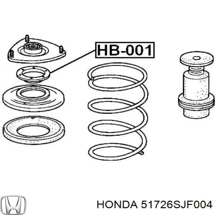 Купити 51726SJF004 Honda Підшипник опорний амортизатора, переднього