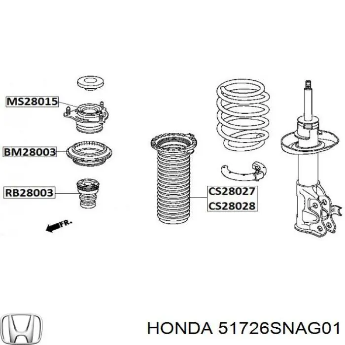Купити 51726SNAG01 Honda Підшипник опорний амортизатора, переднього