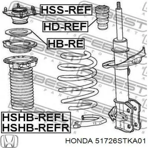Купити 51726STKA01 Honda Підшипник опорний амортизатора, переднього