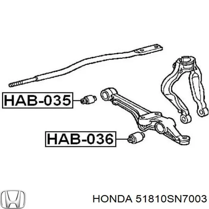 Сайлентблок нижнього важеля передньої підвіски Honda 51810SN7003 ціна, від 5.08 USD