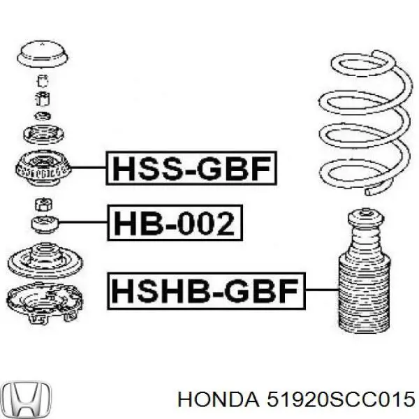 Опора стійки амортизатора переднього Honda 51920SCC015 ціна, від 13.00 USD