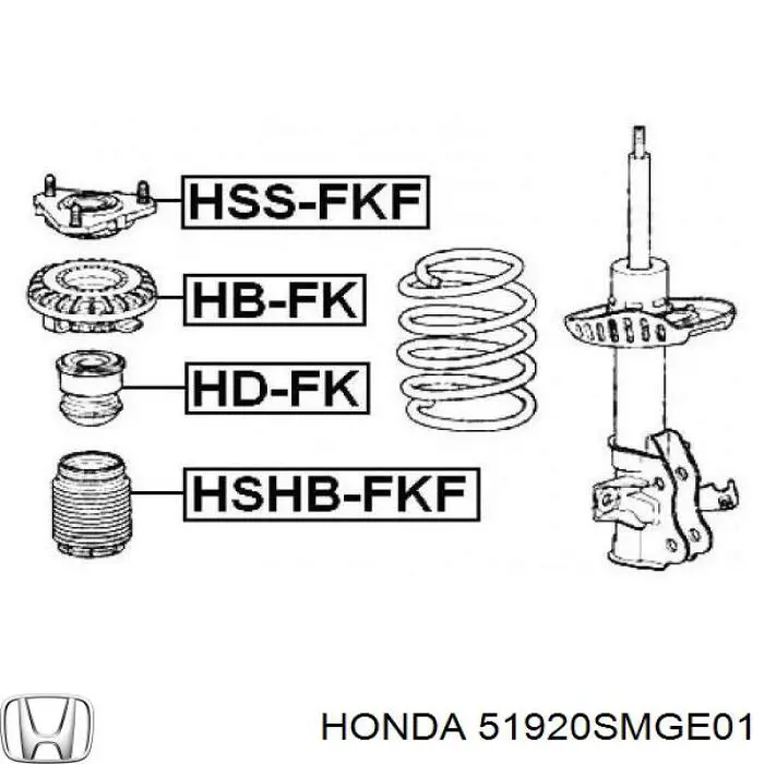 51920SMGE01 Honda опора амортизатора переднього