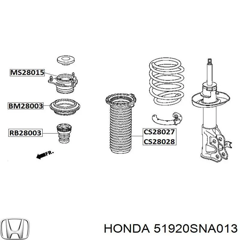 51920SNA013 Honda опора амортизатора переднього
