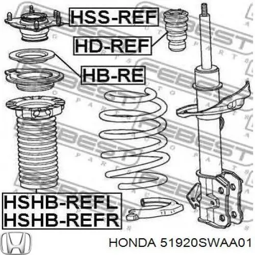 Купити 51920SWAA01 Honda Опора амортизатора переднього