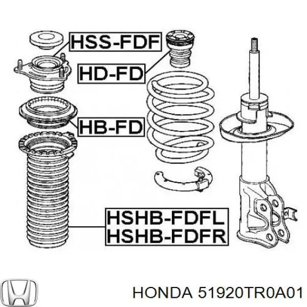 Опора стійки амортизатора переднього Honda 51920TR0A01 ціна, від 40.03 USD