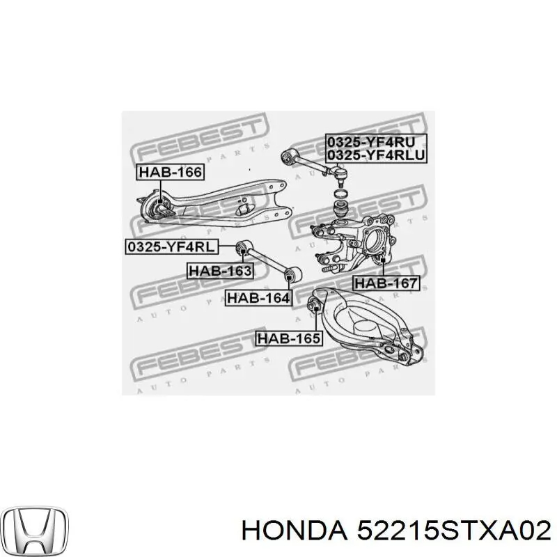 Цапфа - поворотний кулак задній, лівий 52215STXA02 Honda