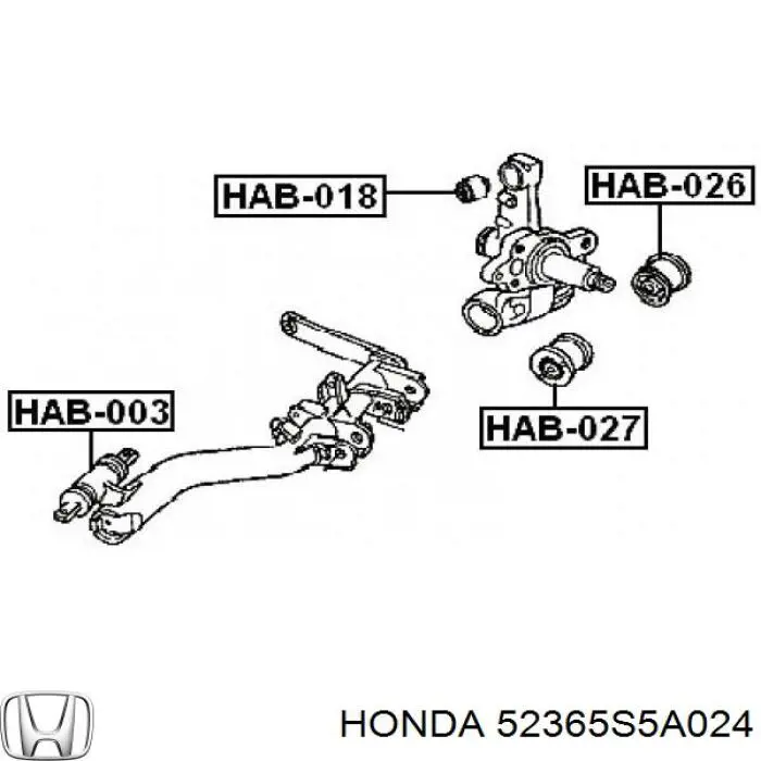 Сайлентблок цапфи задньої Honda 52365S5A024 ціна, від 7.35 USD