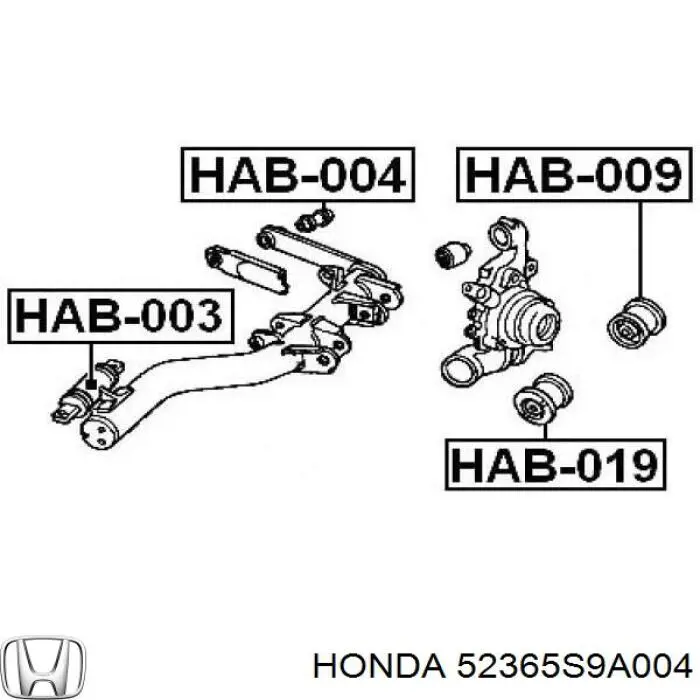 Сайлентблок заднього кулака Honda 52365S9A004 ціна, від 12.32 USD