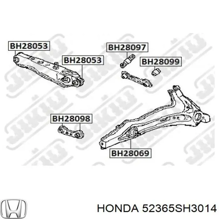 Сайлентблок заднього нижнього важеля 52365SH3014 Honda