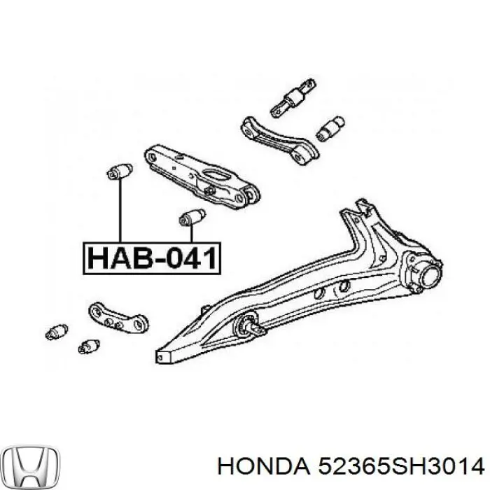 Сайлентблок заднього нижнього важеля Honda 52365SH3014 ціна, від 4.20 USD