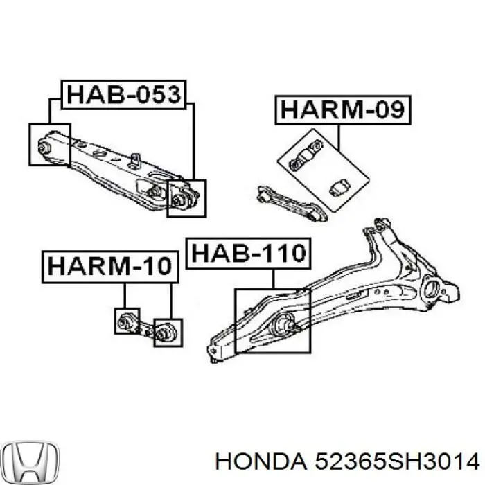 Купити 52365SH3014 Honda Сайлентблок заднього нижнього важеля