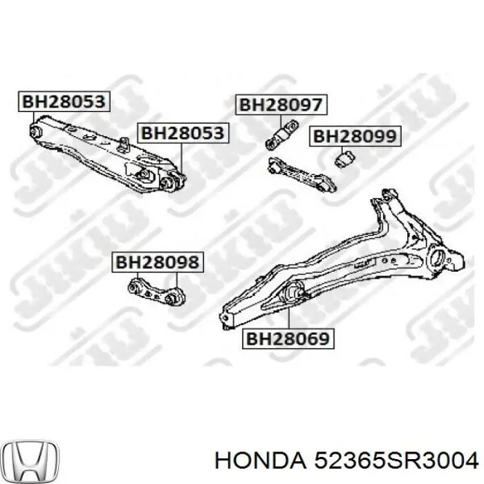 Сайлентблок заднього поперечного важеля Honda 52365SR3004 ціна, від 4.29 USD