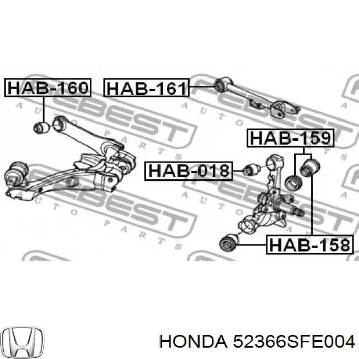 52366SFE004 Honda сайлентблок цапфи задньої